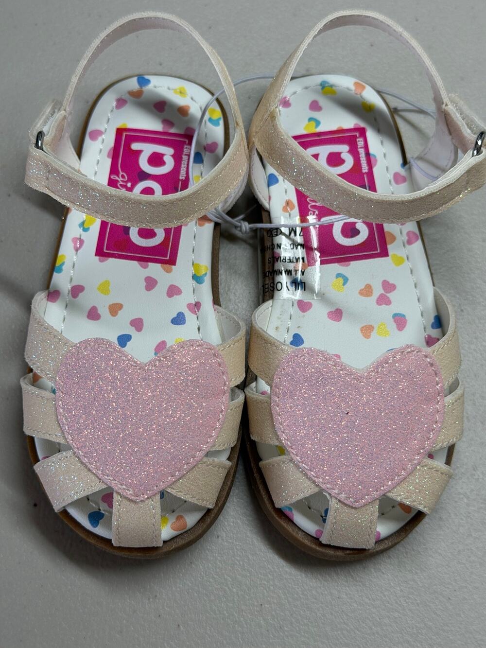 NEW! 7M Pop Girls Lil Yoselin White Pink Sandals